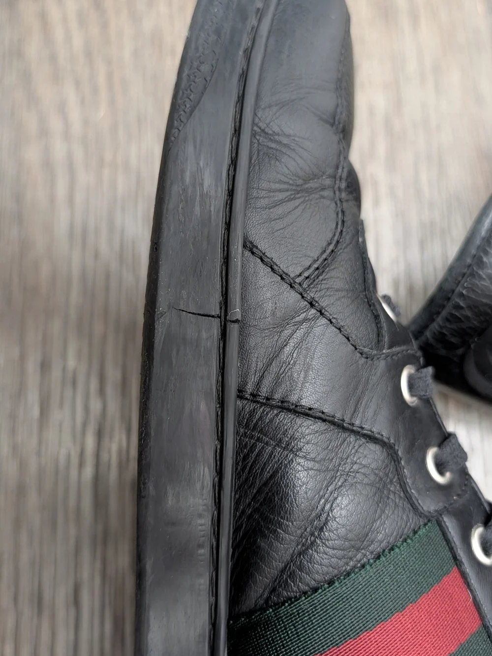Gucci Coda Guccissima Sz 16 G Black Men’s Sneakers Authentic
